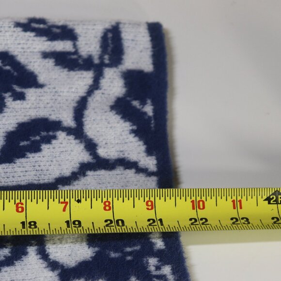 Berthie Blue White Sweater Floral Jacquard Knit Size 4 - Picture 10 of 10